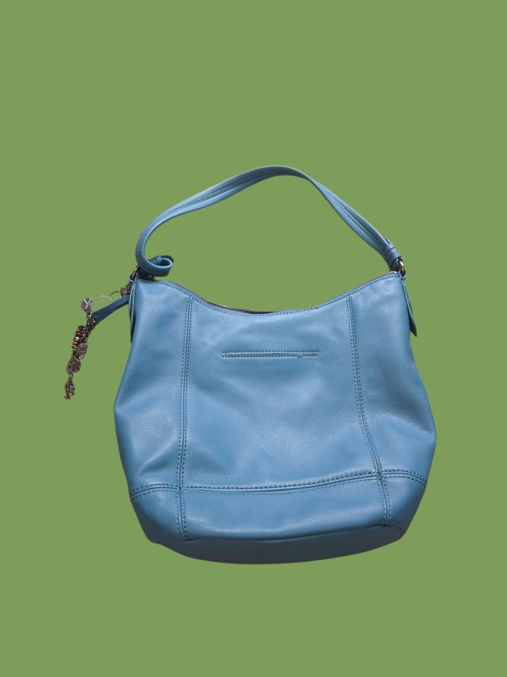 Blue Leather Shoulder Bag